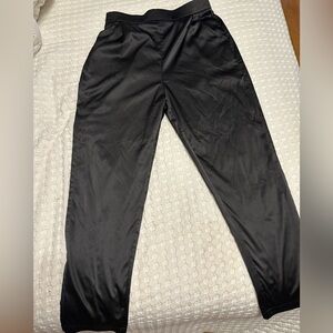 Black satin pants